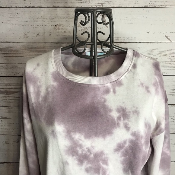10) Hippie Rose Lilac Tie Dye Crewneck Pullover Sweatshirt Size Medium - Picture 3 of 12